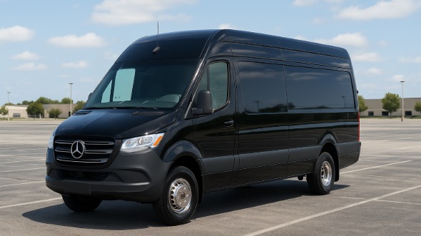 Exterior of Charter Bus Company Texas City's 14 Passenger Sprinter Limousine in Texas City