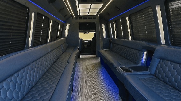 Interior of Charter Bus Company Atascocita's 20 Passenger Party Bus in Atascocita