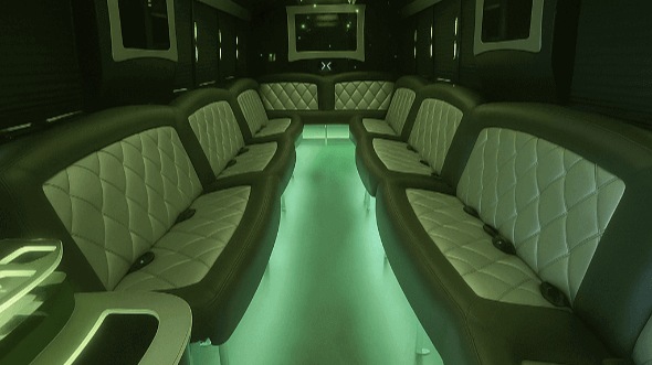 Interior of Charter Bus Company Galveston's 28 Passenger Party Bus in Galveston