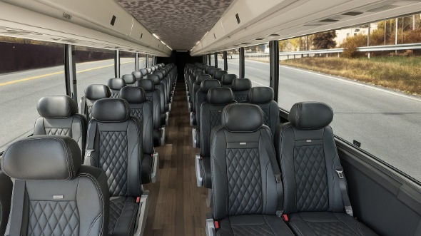 Interior of Charter Bus Company League City's 35 Passenger Mini Bus in League City