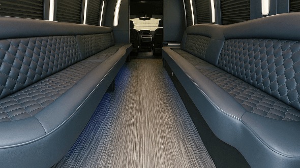 Interior of Charter Bus Company Kingwood's 40 Passenger Party Bus in Kingwood