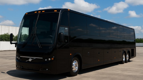 Exterior of Charter Bus Company League City's 44 Passenger Charter Bus in League City