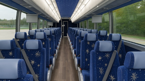 Interior of Charter Bus Company League City's 45 Passenger Charter Bus in League City