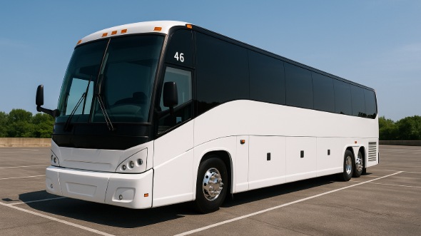 Exterior of Charter Bus Company League City's 48 Passenger Charter Bus in League City
