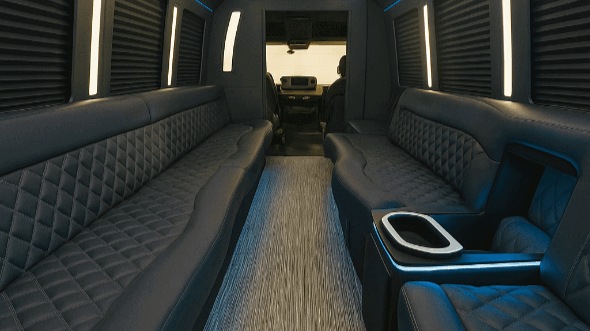 Interior of Charter Bus Company Sugar Land's 50 Passenger Party Bus in Sugar Land