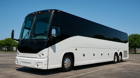 Exterior of Charter Bus Company Sugar Land's 50 Passenger Party Bus in Sugar Land