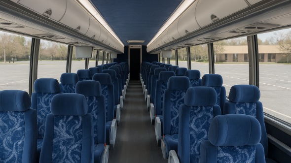 Interior of Charter Bus Company League City's 51 Passenger Charter Bus in League City