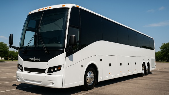 Exterior of Charter Bus Company League City's 51 Passenger Charter Bus in League City
