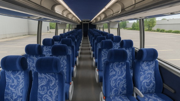 Interior of Charter Bus Company League City's 54 Passenger Charter Bus in League City
