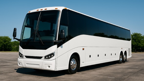Exterior of Charter Bus Company League City's 55 Passenger Charter Bus in League City