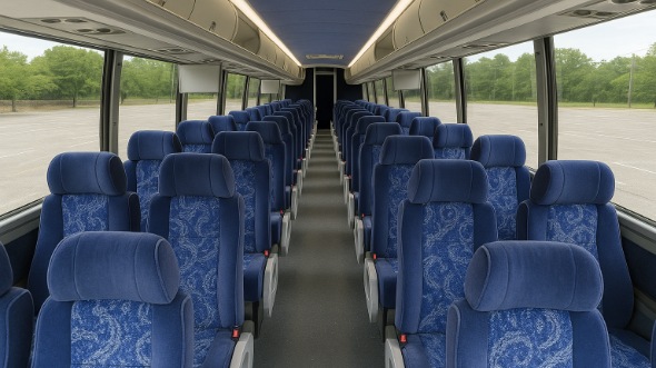 Interior of Charter Bus Company League City's 56 Passenger Charter Bus in League City