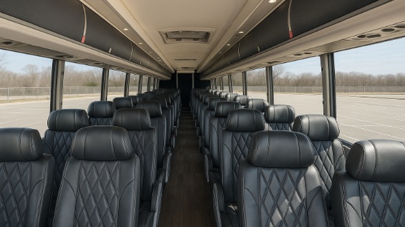 Interior of Charter Bus Company League City's ADA Charter Bus in League City