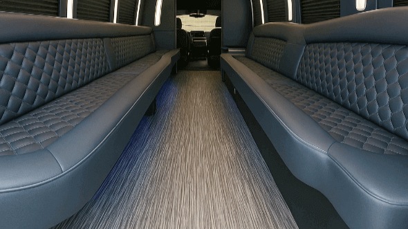 league city 20 passenger party bus inside