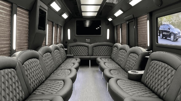 league city 50 passenger party bus interior
